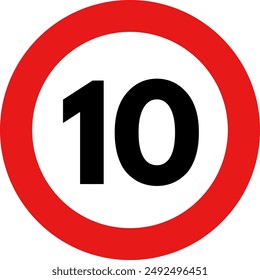 Speed Limit 10 Sign, 10 Speed Limit Sign