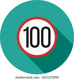 Speed limit 100 icon