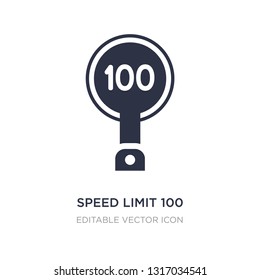 icono de límite de velocidad 100 en fondo blanco. Simple ilustración de elemento del concepto Signs. diseño de símbolo de icono de límite de velocidad 100.