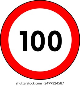 Límite de velocidad 100 Signo Vector
