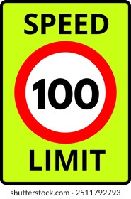 Vetor de Sinal de Limite de Velocidade 100