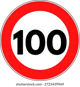 Límite de velocidad 100 signo Vector