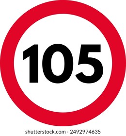 Speed Limit 105 Sign, 105 Speed Limit Sign