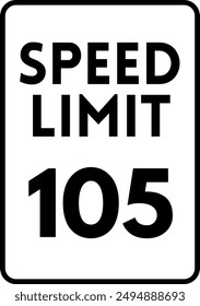 Speed Limit 105 Sign Vector