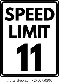 Limite de velocidade - sinal de trânsito de 11 mph
