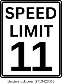Limite de velocidade Vetor de sinal de tráfego de 11 mph