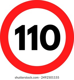 Verkehrsschild Geschwindigkeitsbegrenzung 100 Zehn, 110 Geschwindigkeitsbegrenzung