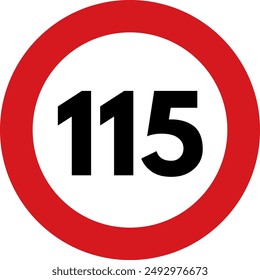 Speed Limit 115 Sign, 115 Speed Limit Sign