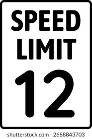 Limite de velocidade - sinal de trânsito de 12 mph