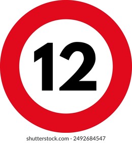 Señal de tráfico Límite de velocidad Doce, Señal de límite de velocidad 12