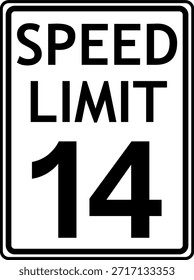 Limite de Velocidade - Sinal de 14 mph