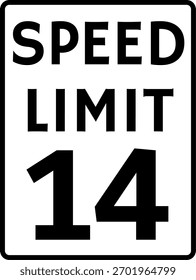 Speed Limit 14 mph Traffic Sign