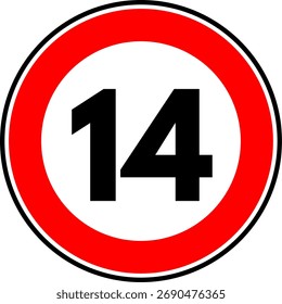 Vetor de Sinal de Limite de Velocidade 14