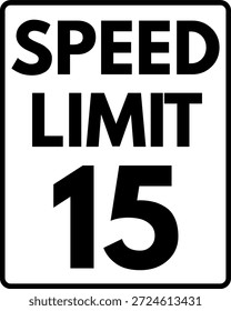Límite de velocidad 15 mph señal de tráfico, límite de velocidad 15 señal