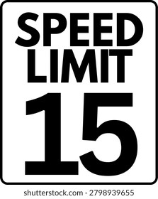 Speed Limit 15 mph Traffic Sign Vector