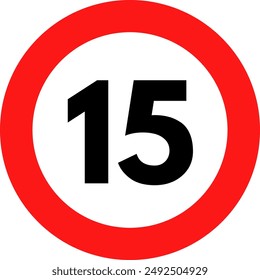 Speed Limit 15 Sign, 15 Speed Limit Sign