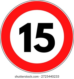 Límite de velocidad 15 signo Vector
