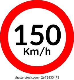 Speed Limit 150 Sign Vector