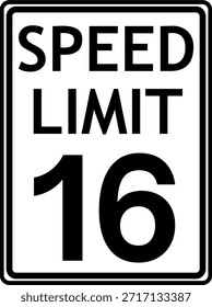Límite de velocidad 16 mph
