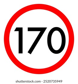 Limite de velocidade 170 em redor do ícone de tráfego rodoviário