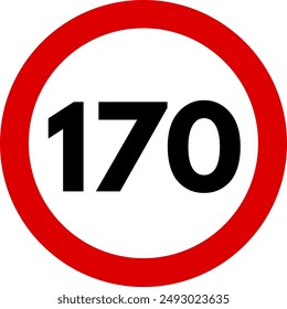 Speed Limit 170 Sign, 170 Speed Limit Sign