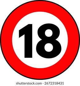 Speed Limit 18 Sign Vector