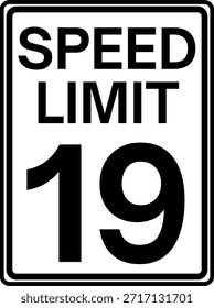 Limite de velocidade - sinal de 19 mph