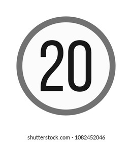 Speed limit 20 icon