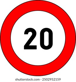 Geschwindigkeitsbegrenzung 20 km Verkehrszeichen