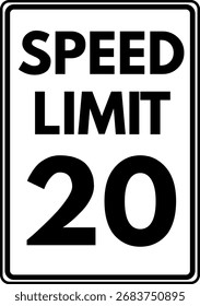 Limite de velocidade - sinal de trânsito a 20 mph