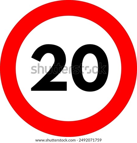 Speed Limit 20 Sign, 20 Speed Limit Sign