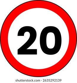 Speed Limit 20 Sign Vector