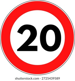 Límite de velocidad 20 signo Vector