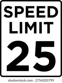 Speed limit 25 mph traffic sign