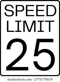 Speed limit 25 mph traffic sign