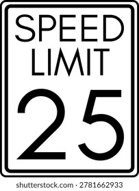Speed limit 25 mph traffic sign