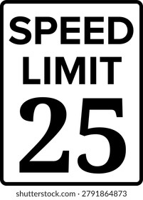 Speed limit 25 mph traffic sign