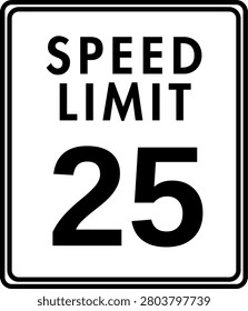 Speed Limit 25 mph Traffic Sign