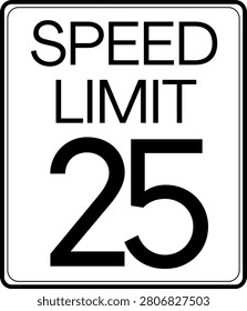 Speed limit 25 mph traffic sign