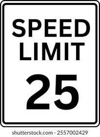 Speed Limit 25 Sign Vector
