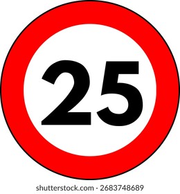 Speed limit 25 traffic sign
