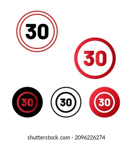 Diseño de icono de límite de velocidad 30