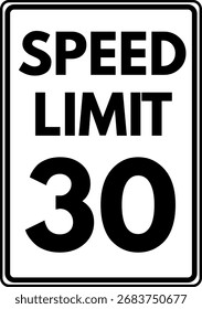 Limite de velocidade - sinal de trânsito de 30 mph