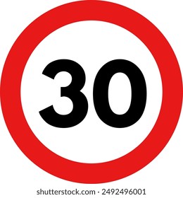 Speed Limit 30 Sign, 30 Speed Limit Sign