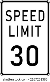 Speed Limit 30 Sign Safety Sign Stock Vector (Royalty Free) 2187251385 ...