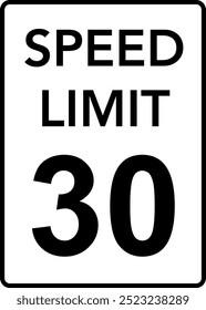 Speed Limit 30 Sign Vector