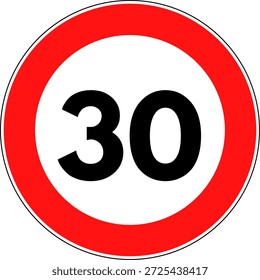 Límite de velocidad 30 signo Vector