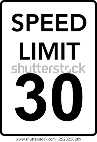 Speed Limit 30 Sign Vector