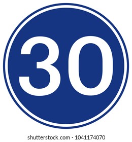 Speed Limit 30 Traffic Sign,Vector Illustration, Isolate On White Background Label. EPS10 