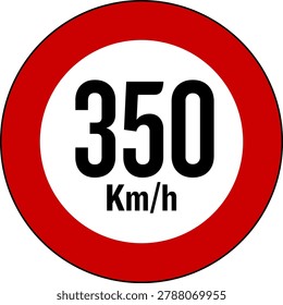 Speed Limit 350 km Sign